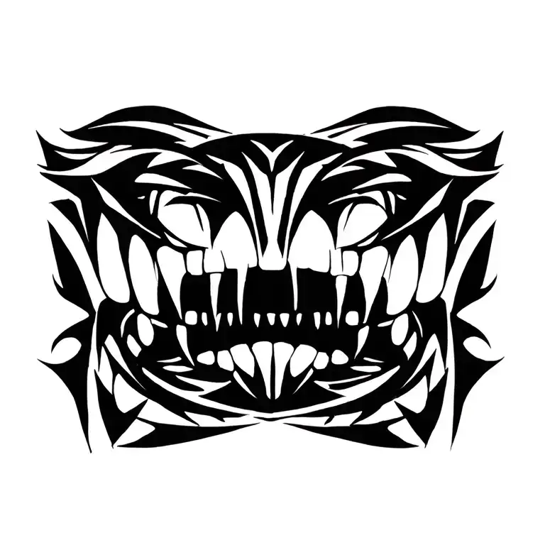 Very Minimalist Tribal Style Fangs