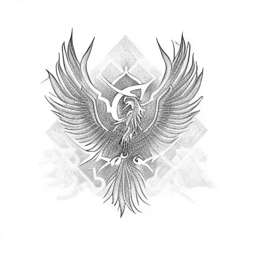 Rising Phoenix On Fire With Scorpio Sign