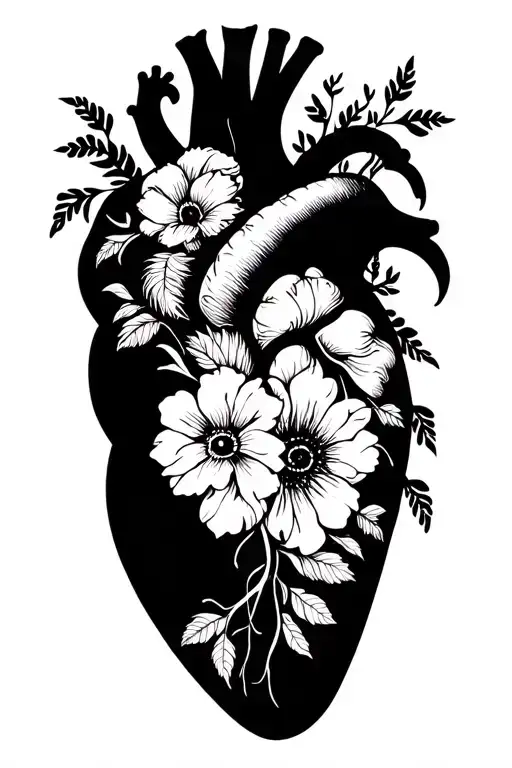 Heart And Brain Floral Balancing Life And Time