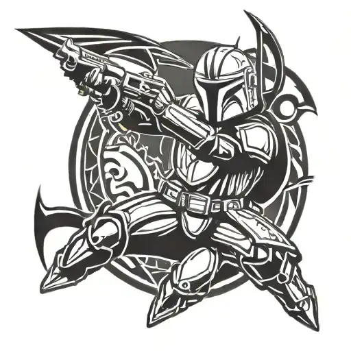 Sabre Laser Mandalorian Fighting With A Dark