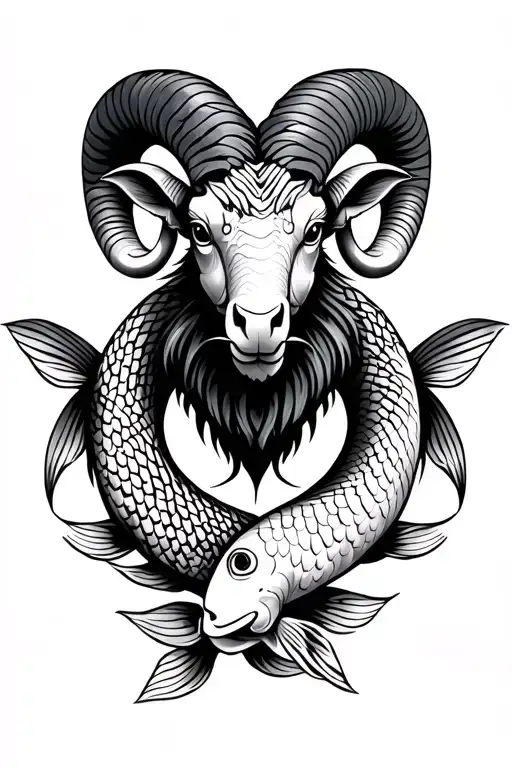 Ram With 2 Koi Fish Around It