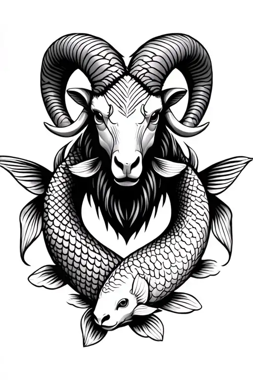 Ram With 2 Koi Fish Around It