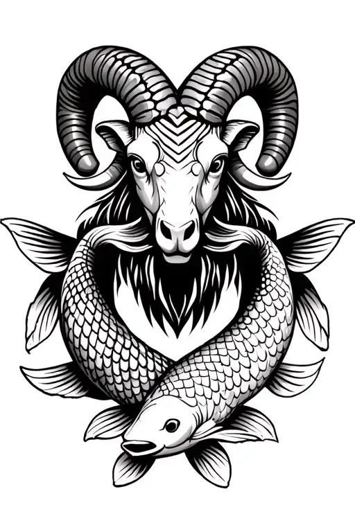 Ram With 2 Koi Fish Around It