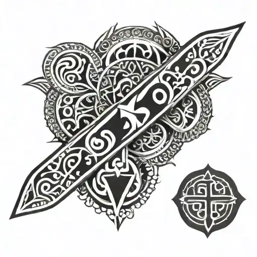 Maori Arm Sleeve With Christian Cross