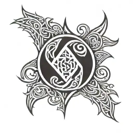 Valhalla Symbol With Intricate Norse