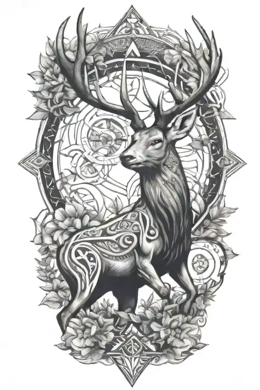 Stag In Nature With