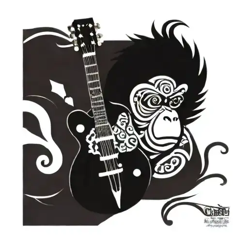 Monkey Playing A Gretsch Electromatic Doublecut Hollow Body