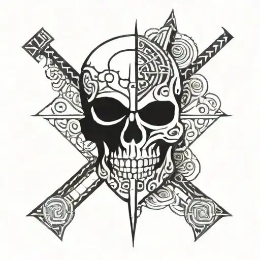 Skull Spartan Nordic Rune