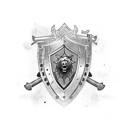 Shield Bear Crest With Sword