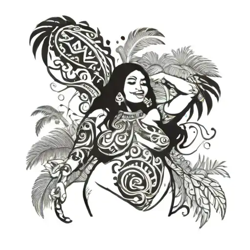 Indian Island Fat Girl Nude Breast Smile Happy Aquarius Waterfall Jungle