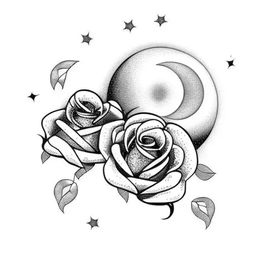 Moon And Roses Girly