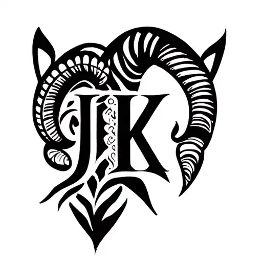 Aries With Letters Jk Used To Draw