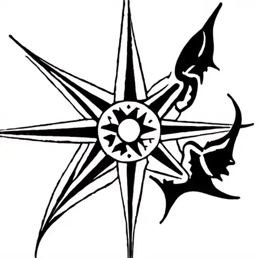 Compass And Manta Ray