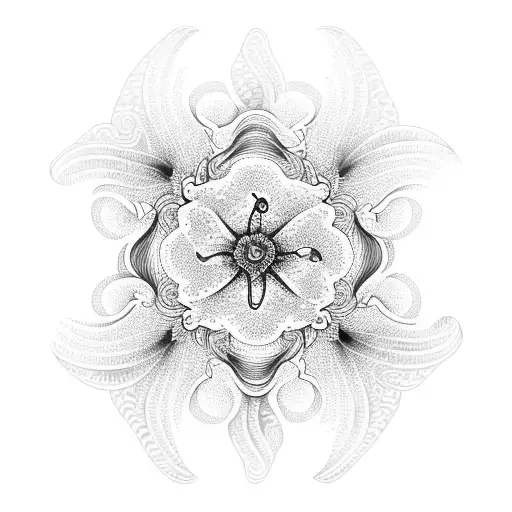 Ocean Wave Around Lily Flower