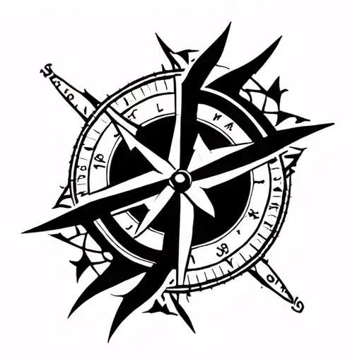 Compass With The Letter C Around It