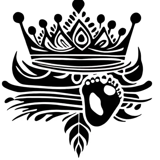 Crown And Baby Foot Print