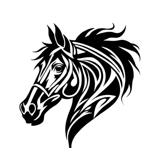 Horse Head Cut Out Of A Heart Shape