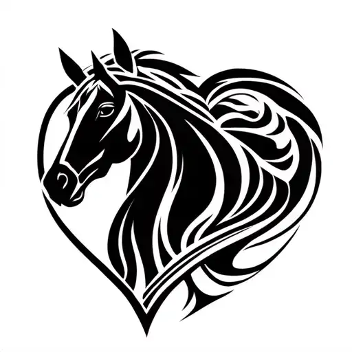 Horse Head In A Heart