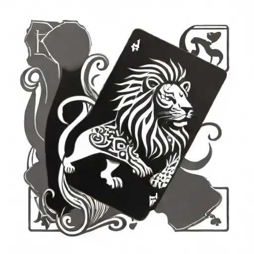 King Of Spades Lion Playing Card