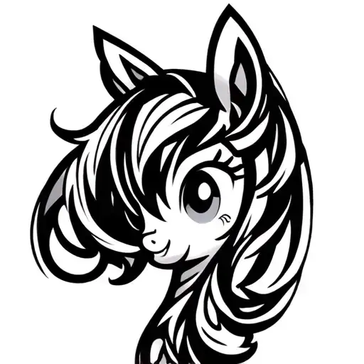 My Little Pony Pinky Pie Beauty Mark Black Work Tribal