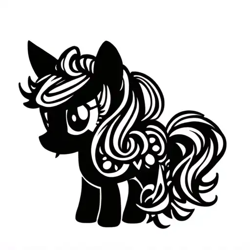 My Little Pony Beauty Mark Black Work Tribal