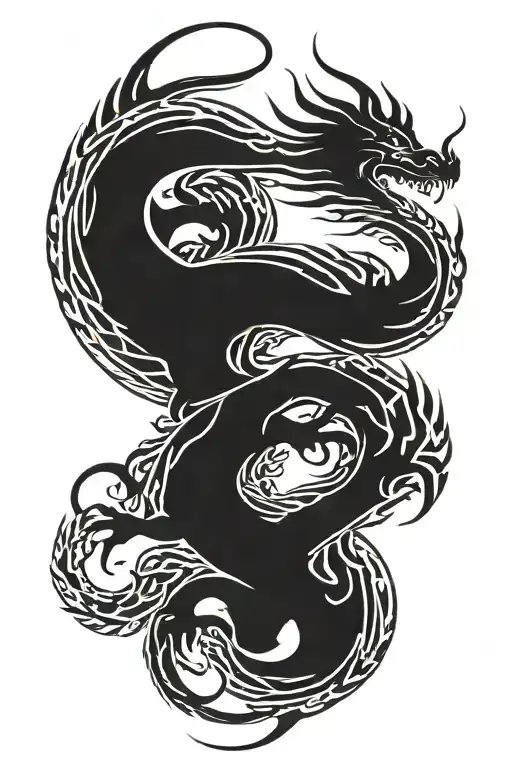 Vertical Flying Dragon Coiled