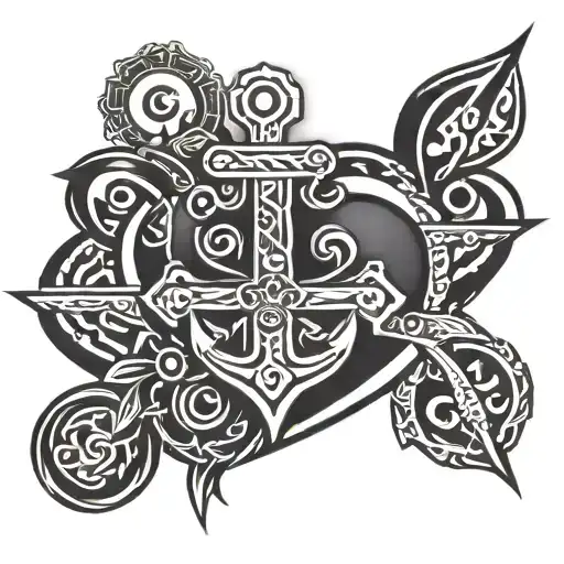 Anchor Heart Cross Wrapped