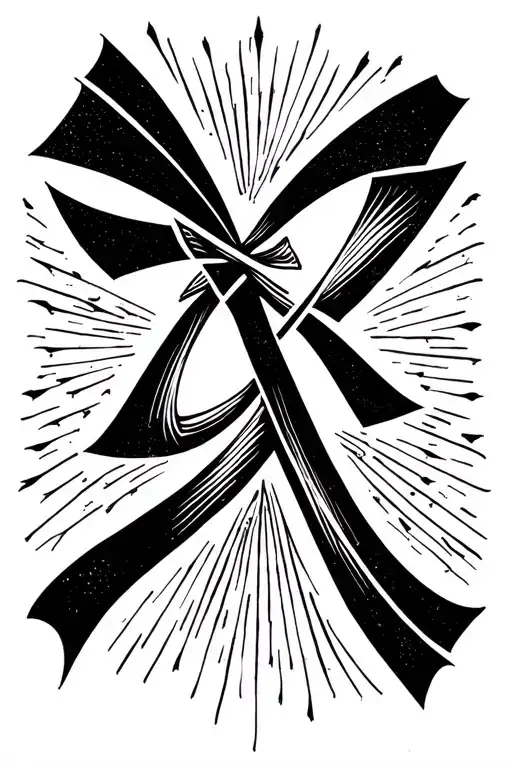 Small Black Cross And Bow For Forearm