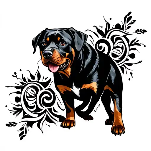 Rottweiler With Panther