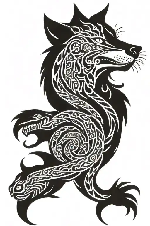 Wolf And Snake Wrapped