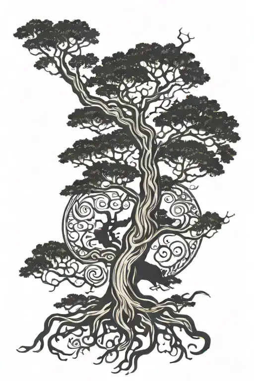 Live Oak Tree With Roots Shaped Like Texas And Louisiana