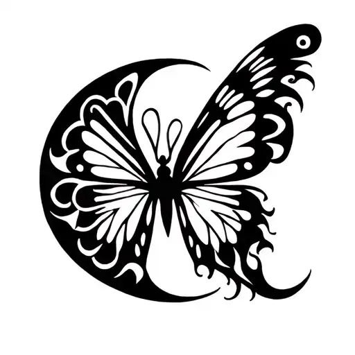 Butterfly And Moon