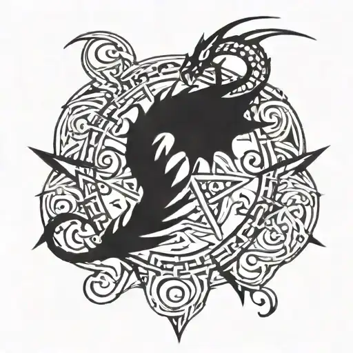 Dragon Around Pentagram