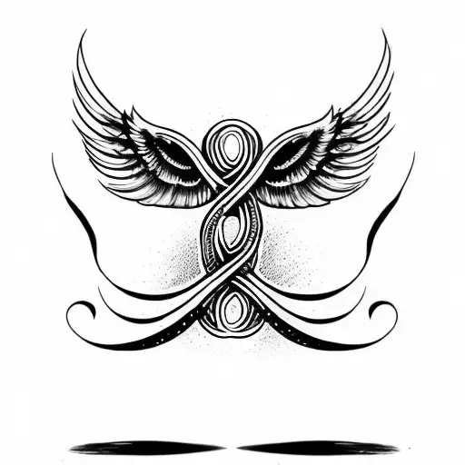 Infinity Symbol With Wings Strength Daughter Family S