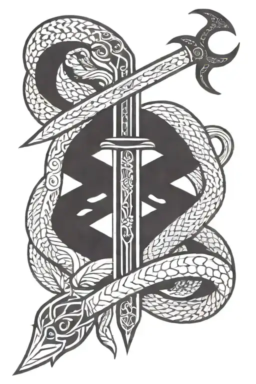 Scandinavian Sword With Snake