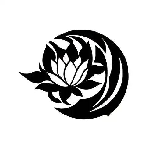 Lotus And Moon