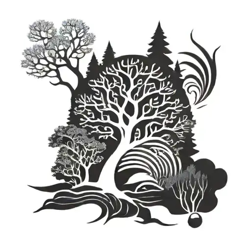 Trees Water Nature Inspired