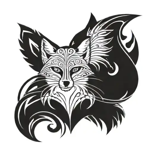 A Fox And A Marten Sitting Side By Side