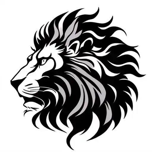 Khanda And Lion Combined Together