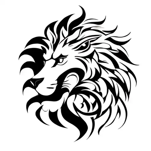 Sikh Khanda And Lion Combined Together