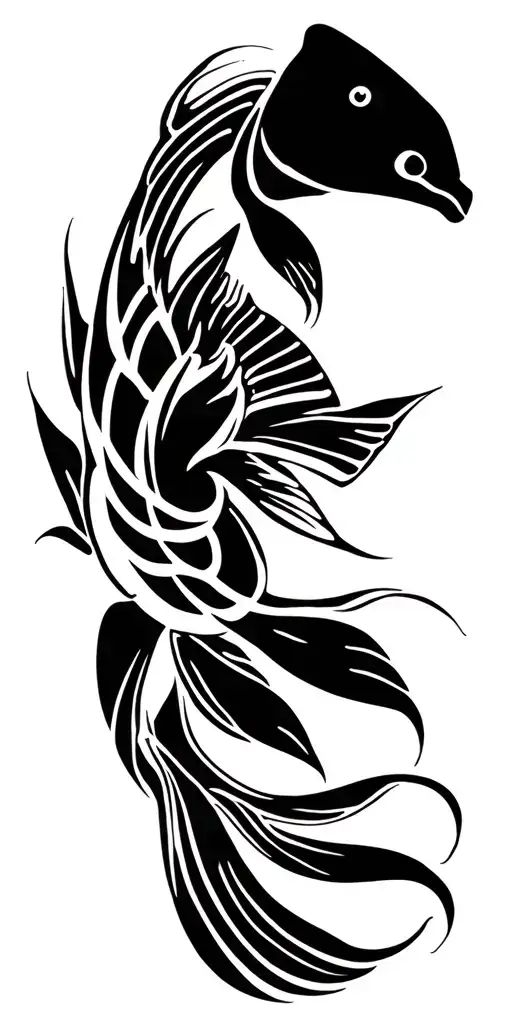 Coi Fish Swimming Gracefully