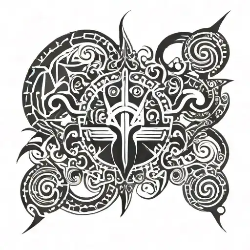 Reborn Written With All The Religious Symbol Inside It