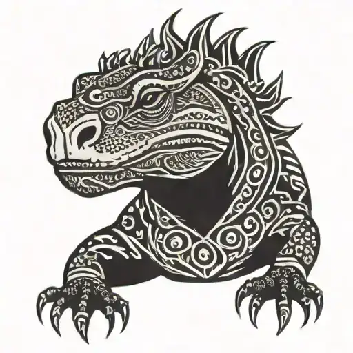 Komodo Dragon With A Crown