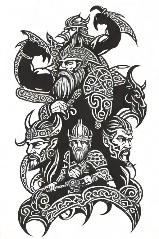 Viking Warrior And Family