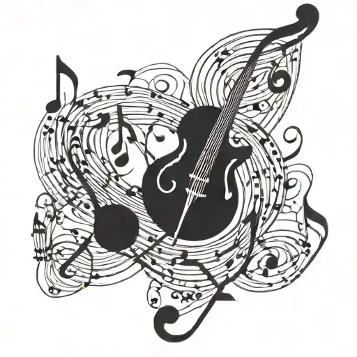 Music Notes Intertwined