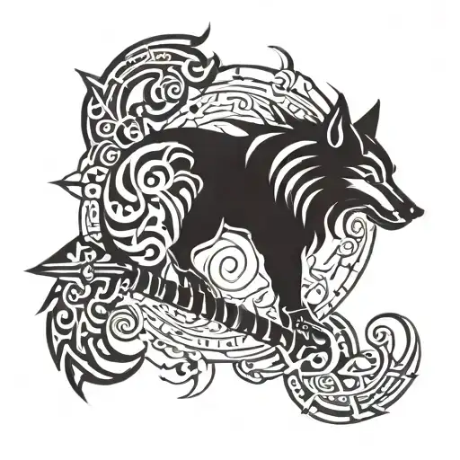 Black Wolf And Red Boar Yong Yang Symbol