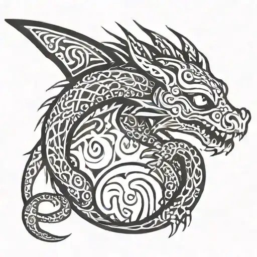 Cute Dragon Playing With Ball