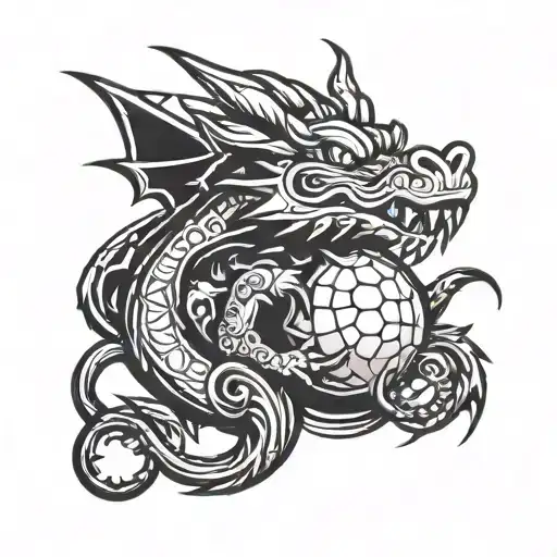 Cute Dragon Playing With Ball