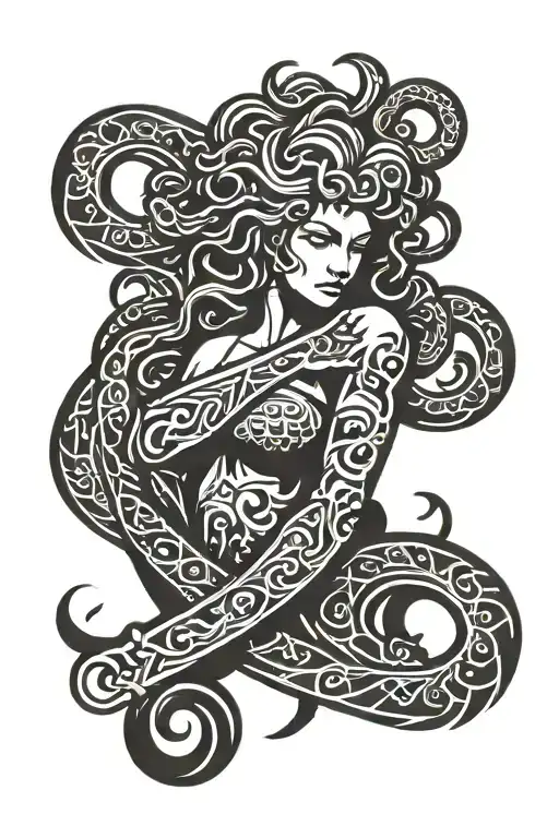 Medusa Holding A Sword