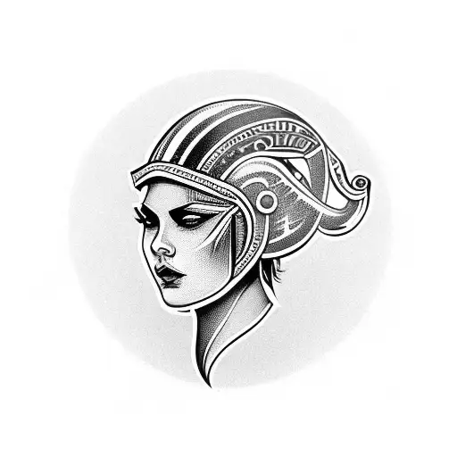 Female Head With Swan Helmet